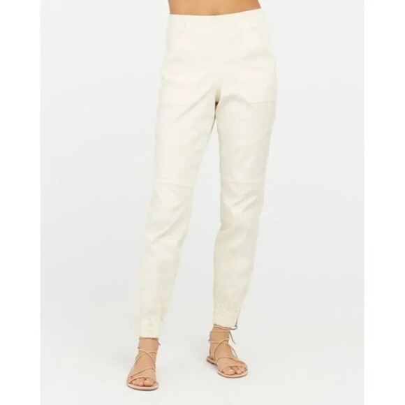 Spanx Stretch Twill Jogger Pant Parchment Off White M - Picture 1 of 8
